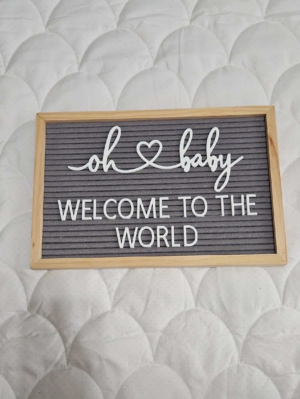 Hobby Lobby Gray Felt Letter Board with Natural Wood Frame and White Letters